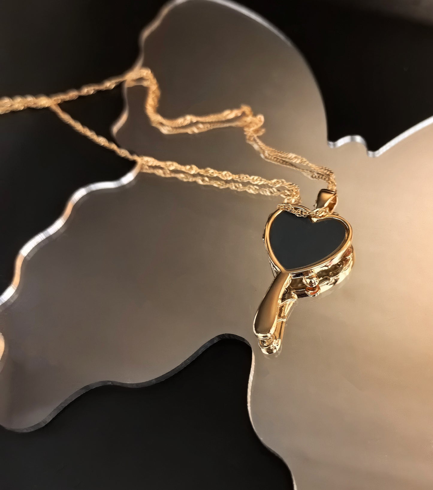 Diamond Castle mirror necklace
