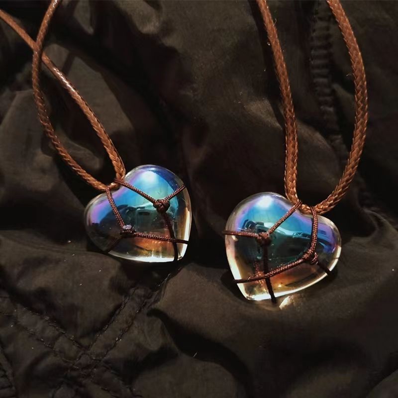 Diamond Castle heart shaped aurora borealis crystal