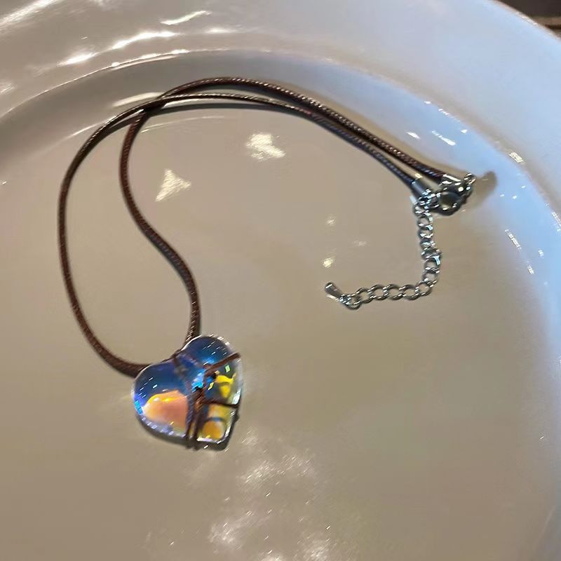 Diamond Castle heart shaped aurora borealis crystal