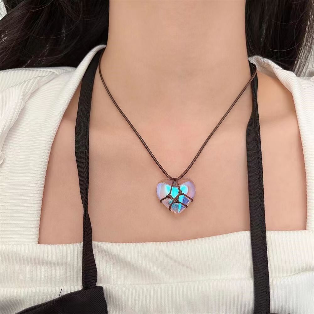 Diamond Castle heart shaped aurora borealis crystal