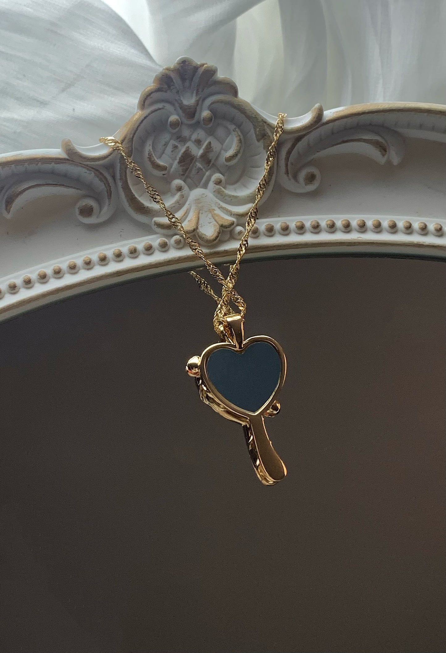 Diamond Castle mirror necklace