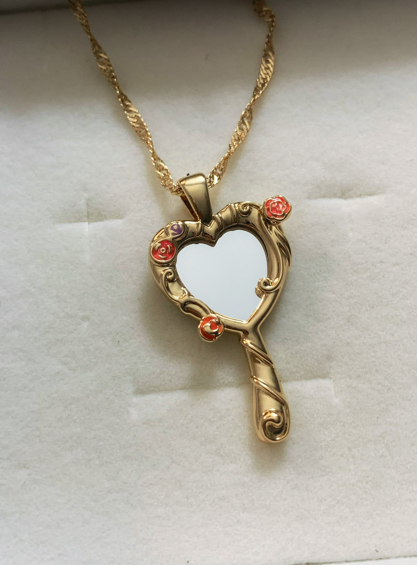 Diamond Castle mirror necklace