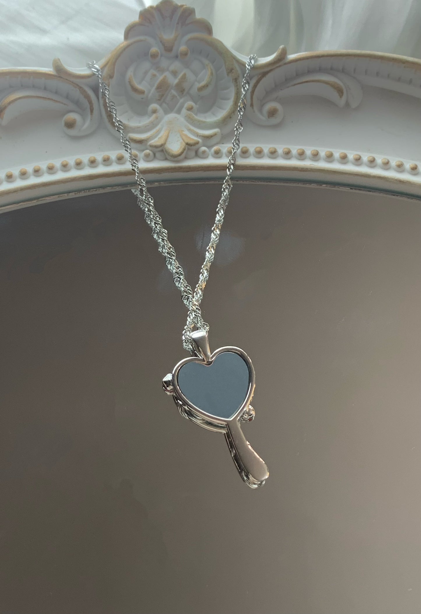Diamond Castle mirror necklace