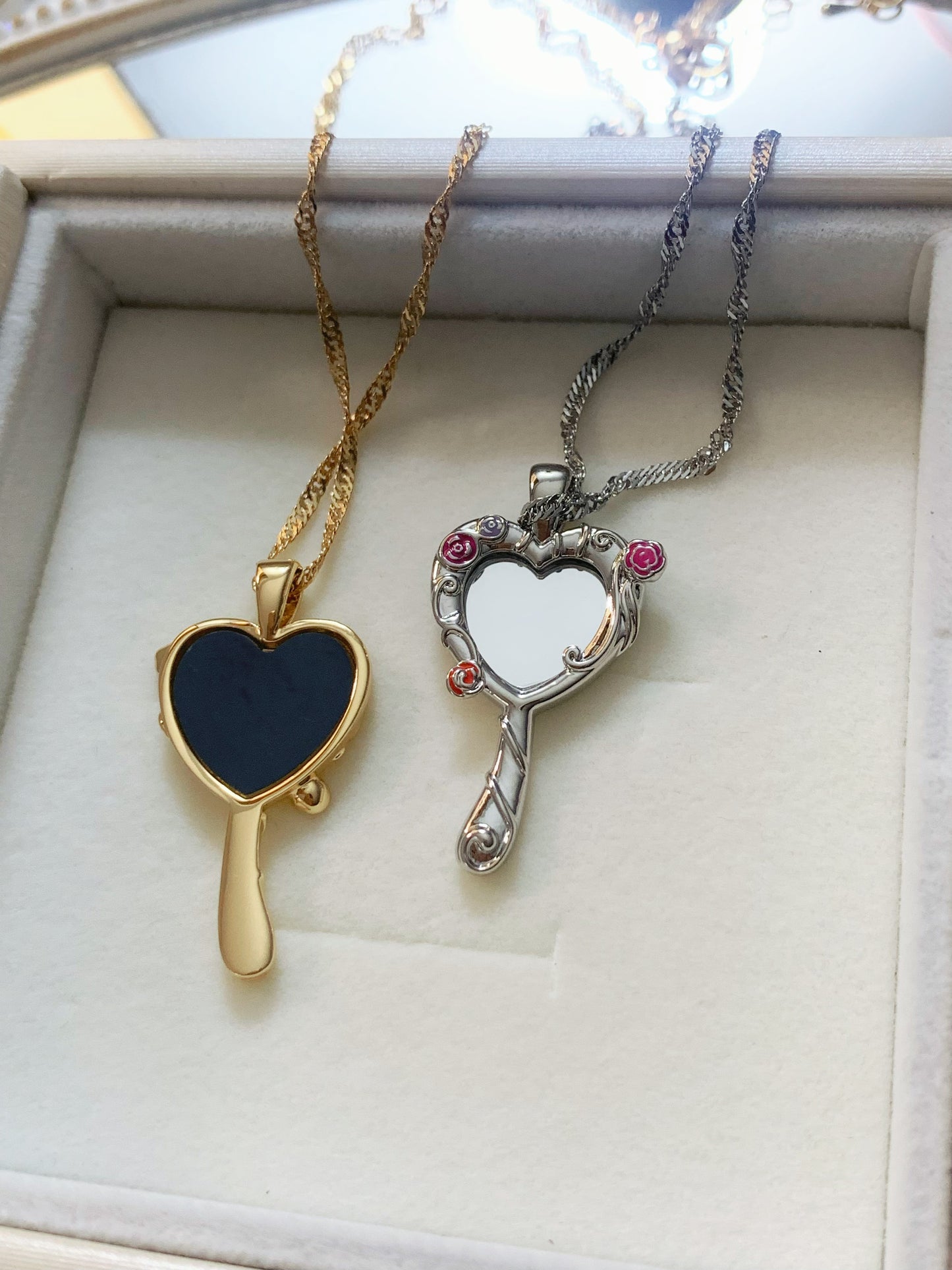 Diamond Castle mirror necklace