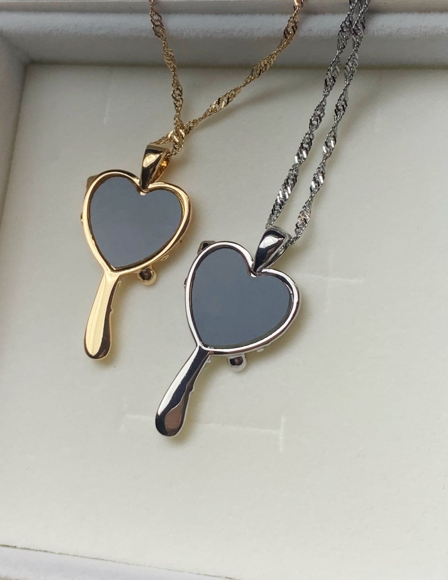 Diamond Castle mirror necklace