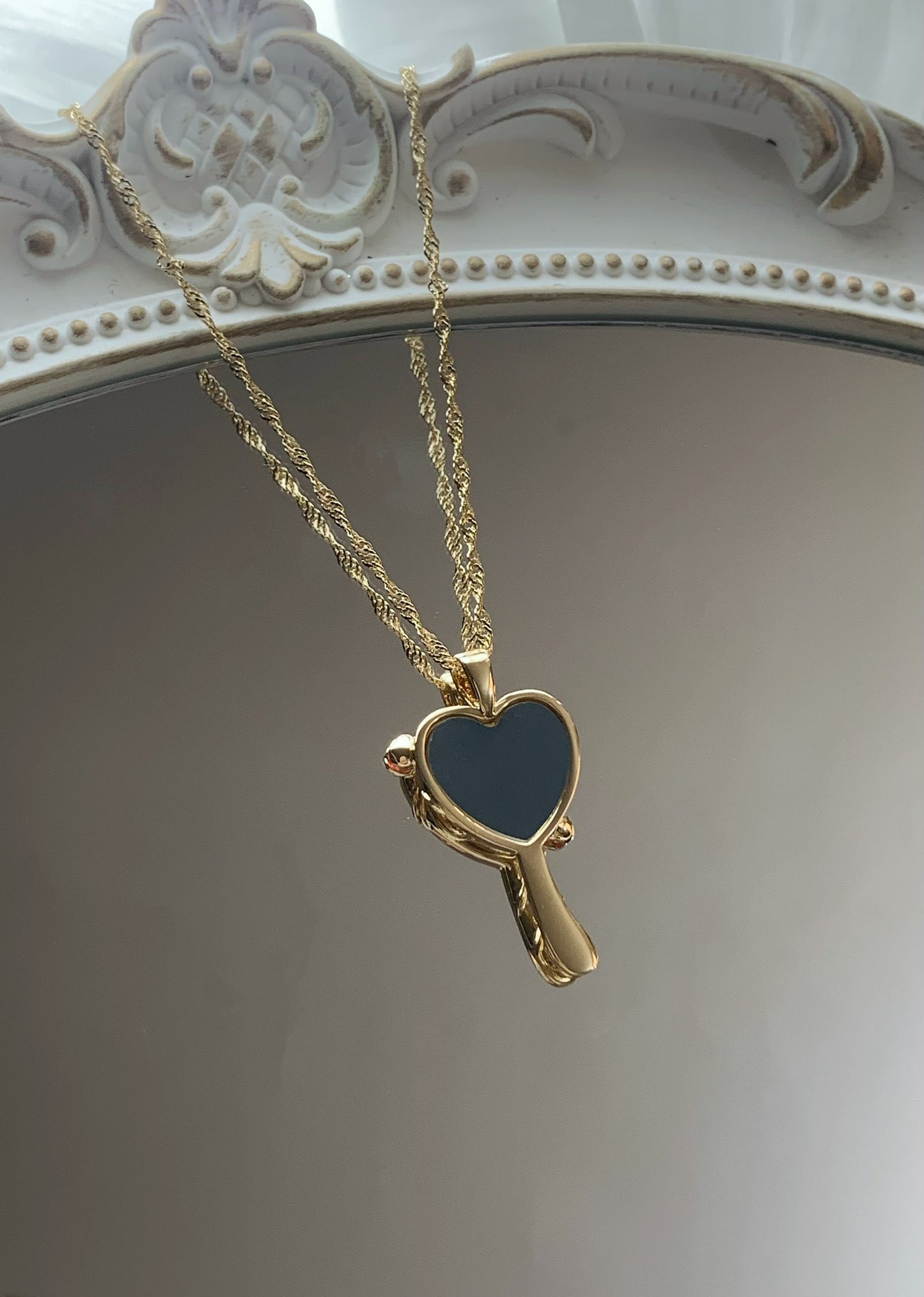 Diamond Castle mirror necklace