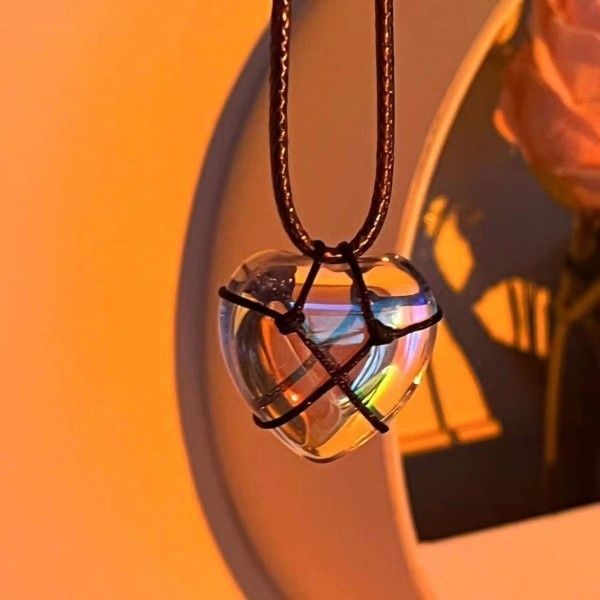 Diamond Castle heart shaped aurora borealis crystal