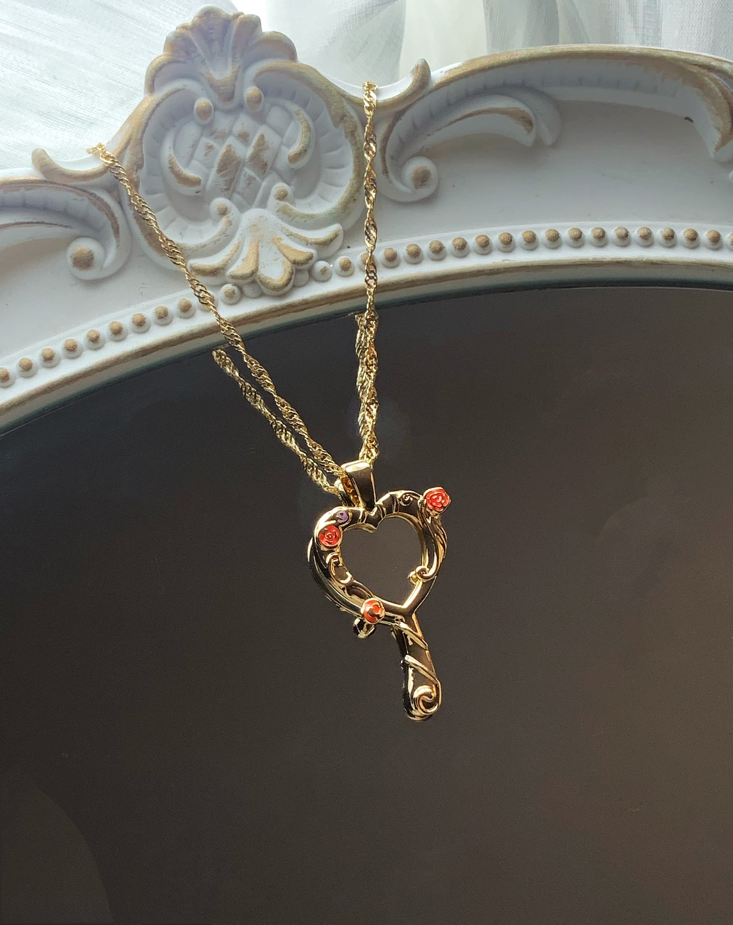 Diamond Castle mirror necklace