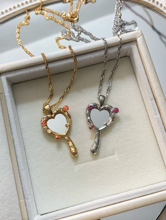 Diamond Castle mirror necklace
