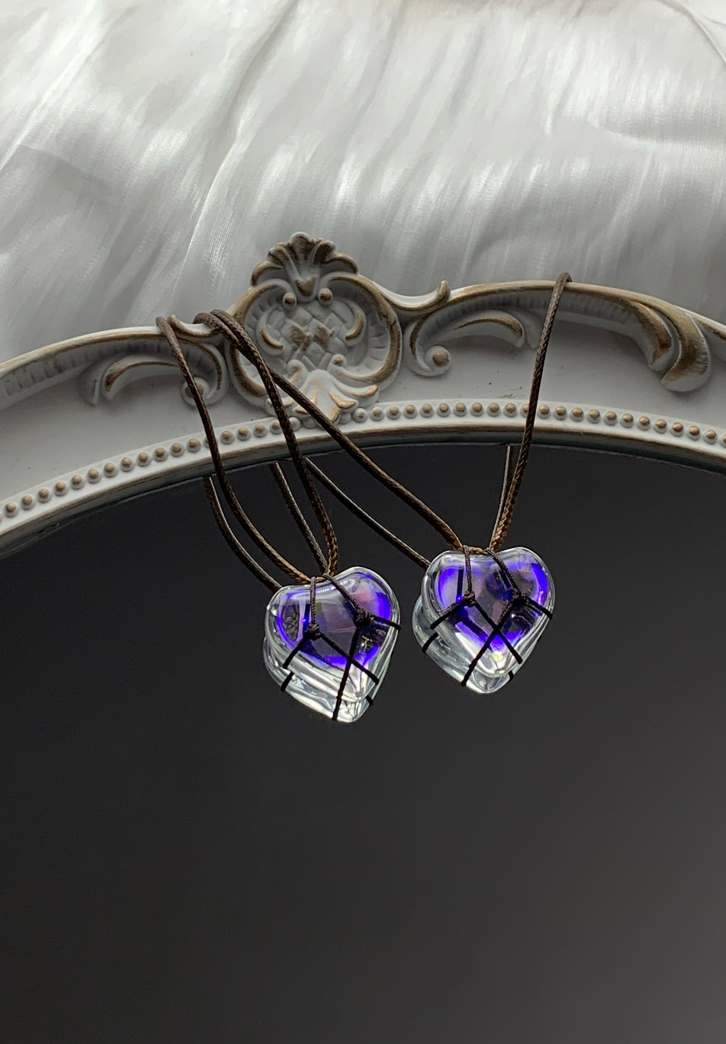 Diamond Castle heart shaped aurora borealis crystal