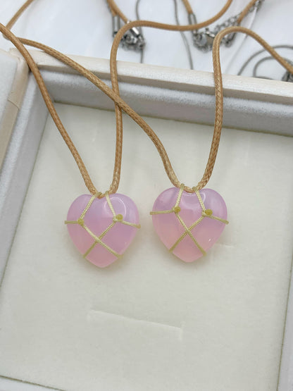 Diamond Castle rope heart necklace