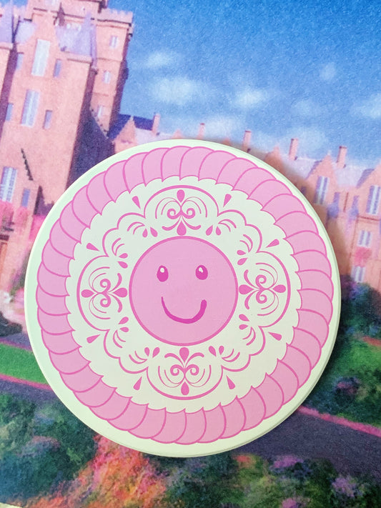 Princess Charm School floor cake ceramic coasters