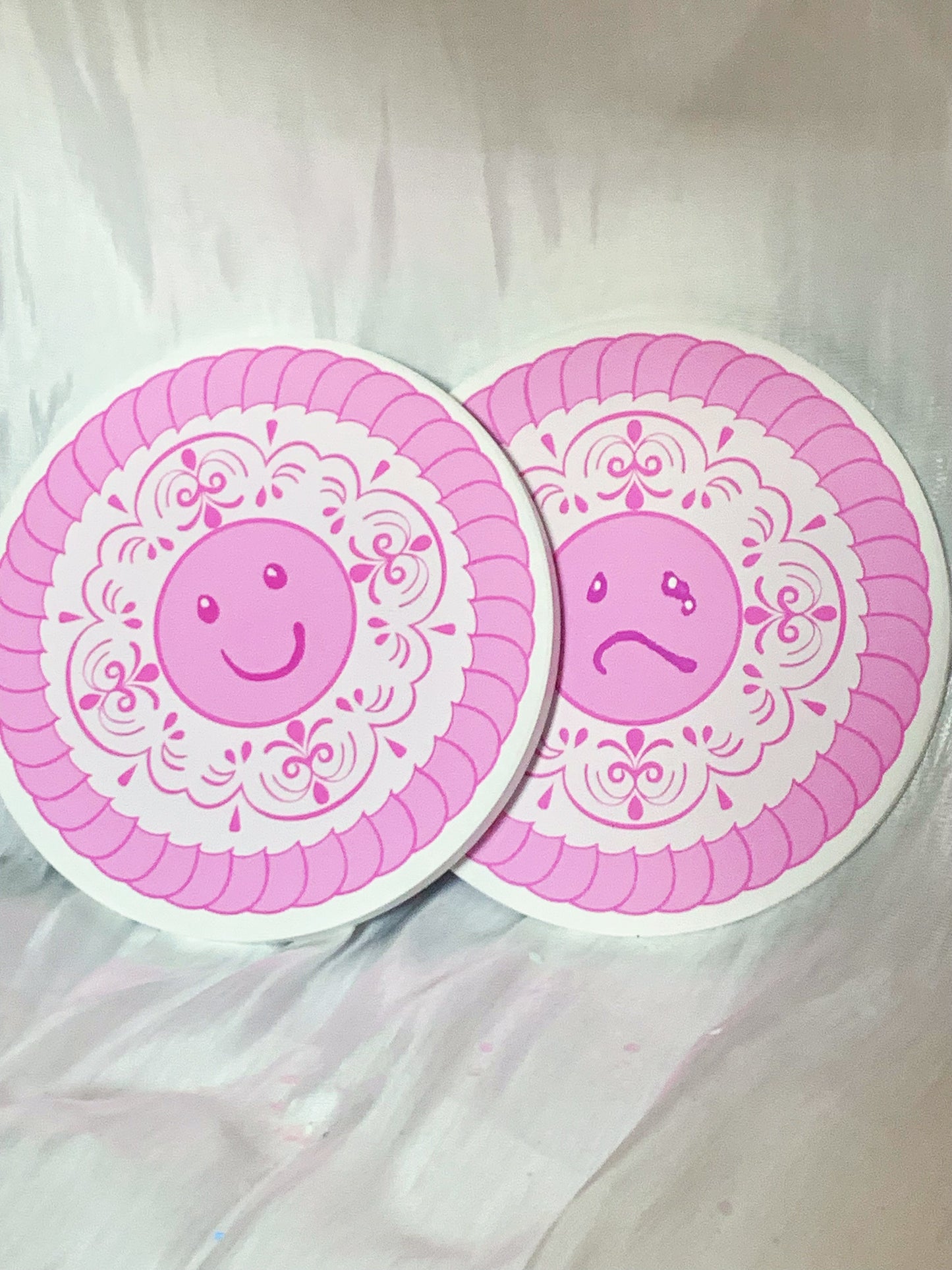 Princess Charm School floor cake ceramic coasters