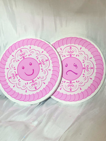 Princess Charm School floor cake ceramic coasters