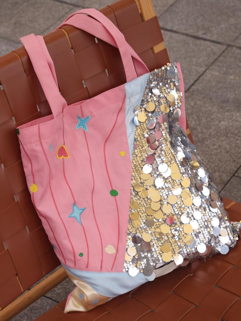 Mermaid scales summer embroidered cloth bag